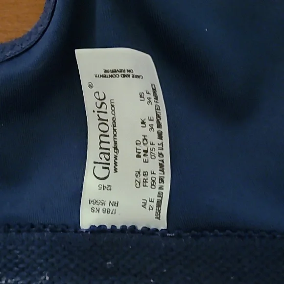 Glamorise WonderWire Front Close Bra, Navy with Pink Polka Dots - Picture 2 of 2